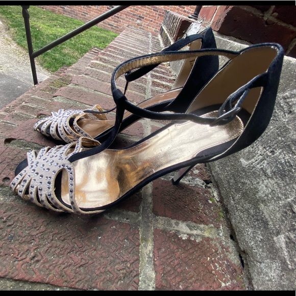 Madden Girl Black/Cream Strappy Heels 4in - Picture 4 of 8